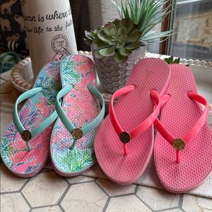 Lilly Pulitzer Flips Flops, set of 2